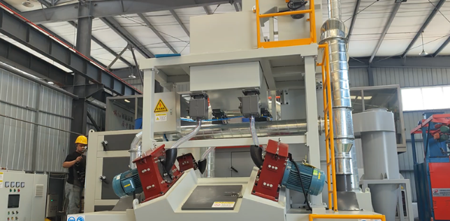 屯昌板材除锈强化，通过式抛丸机应用案例